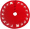 Cream Reindeer Red Christmas Tree Skirt Hand Felted Wool - 60"/72" Arcadia Home